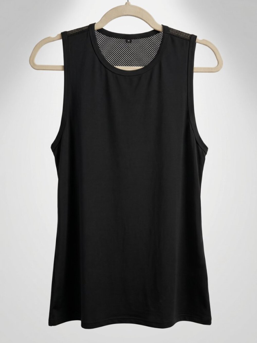 Bestisun Black Mesh Back Workout Tank Top Size Medium NWT